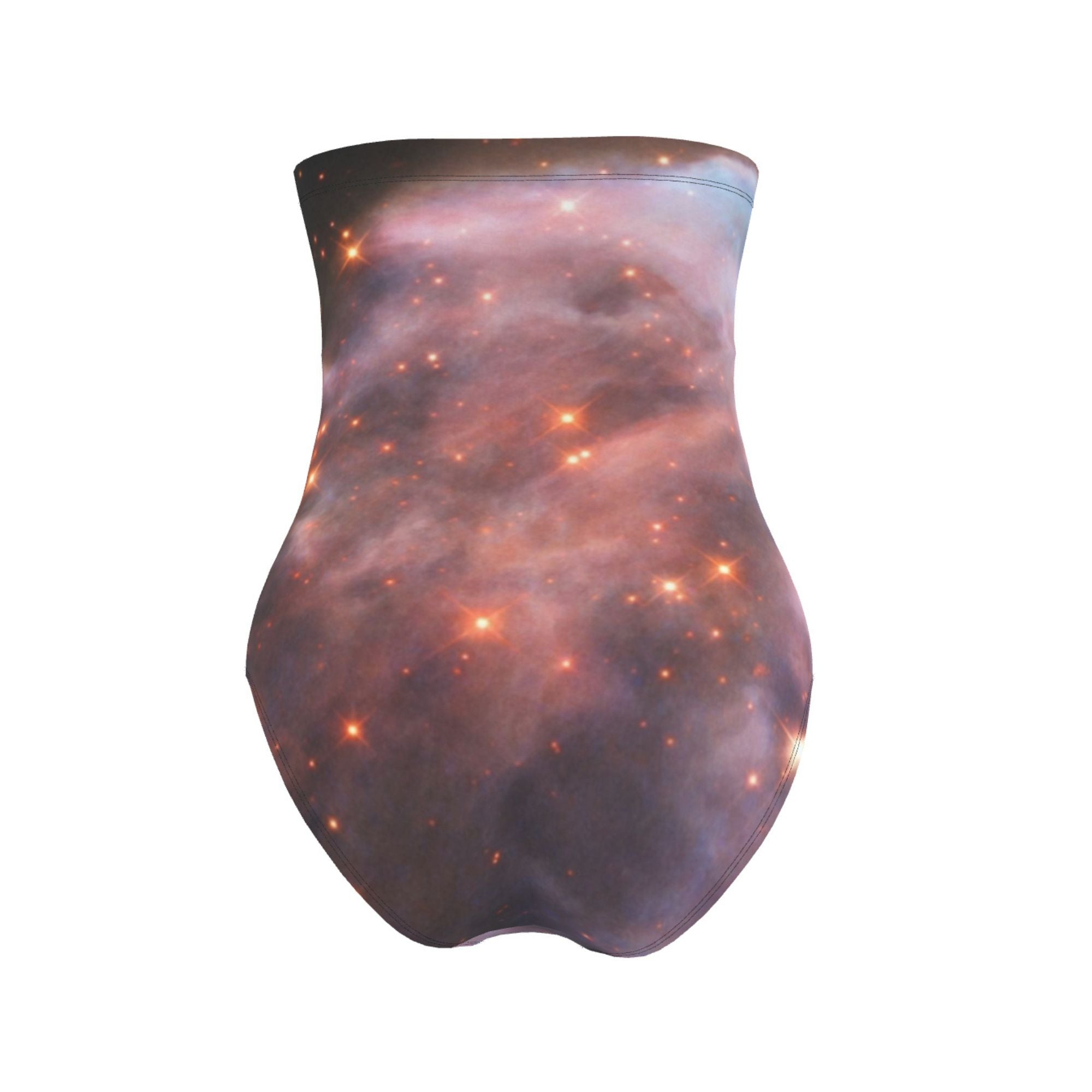 MizDragonfly Strapless Ghost Nebula Galaxy Lycra Swimsuit Back