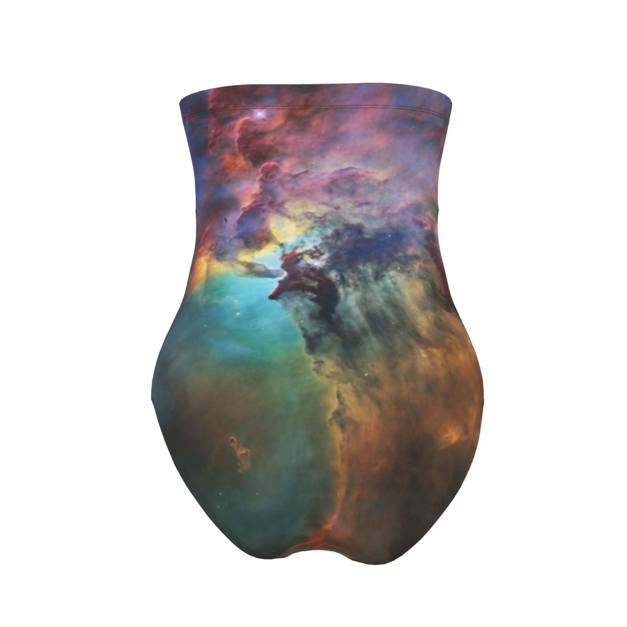 MizDragonfly Strapless Lycra Swimsuit Cosmic Lagoon Nebula Design Back