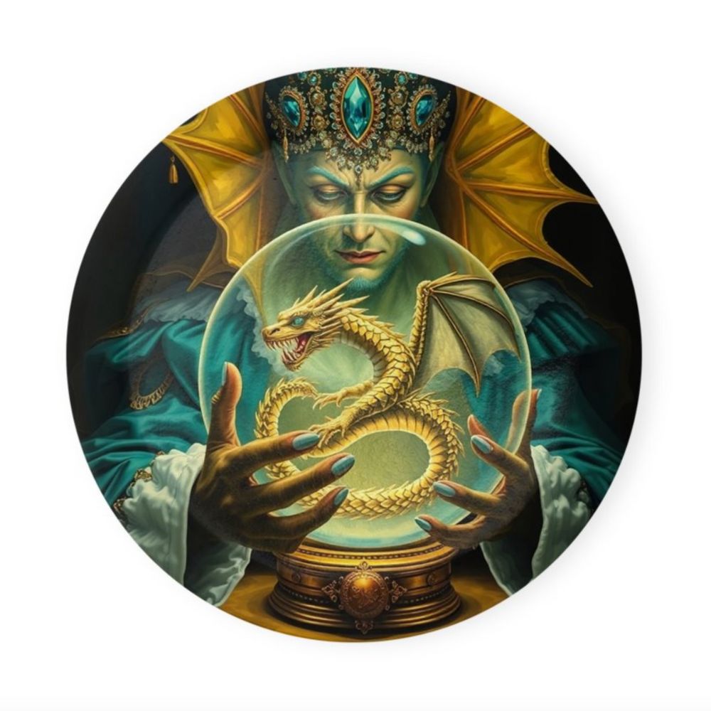 MizDragonfly Decor Coaster Jewelry Trinket Tray Tarot Card Th _Magician