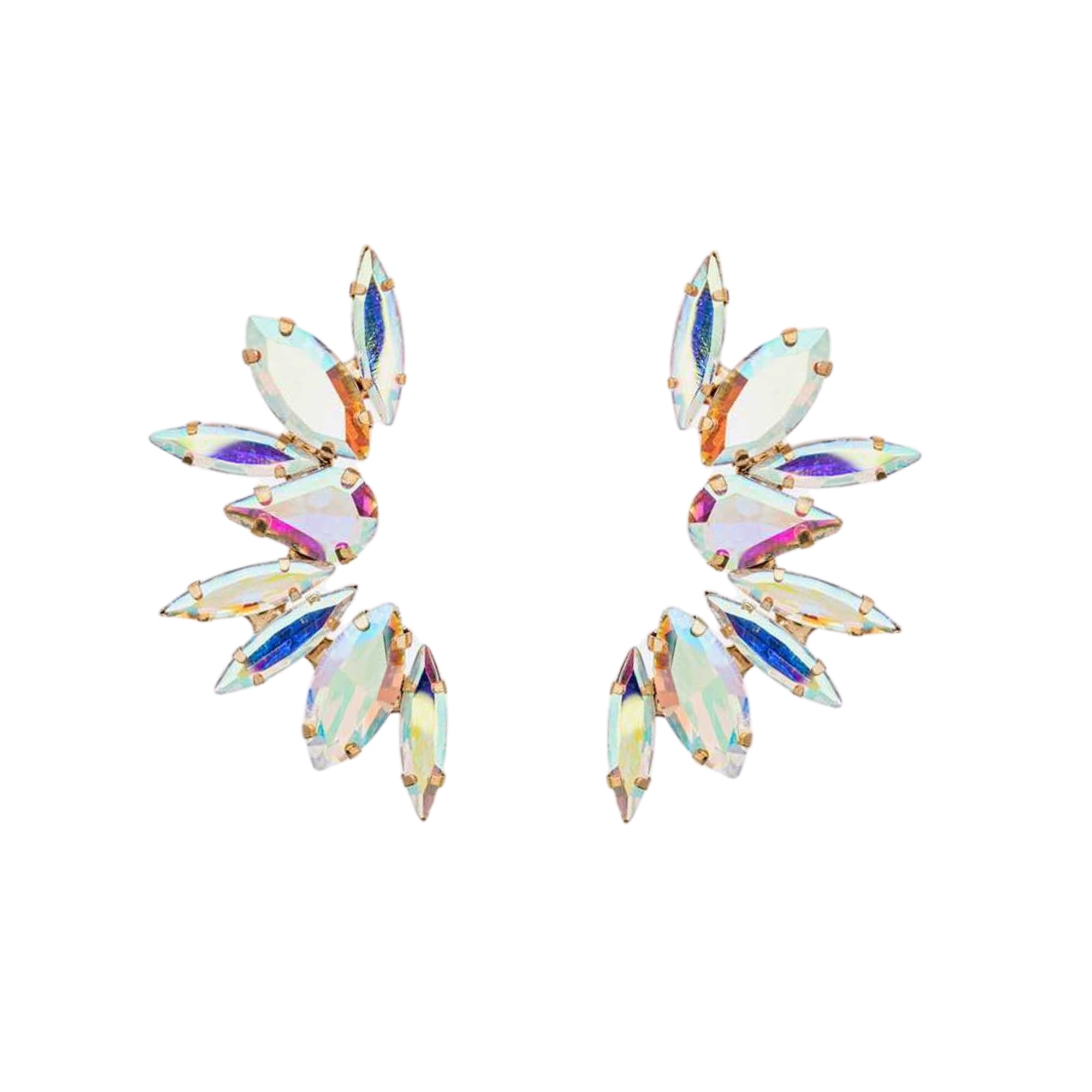 MizDragonfly Jewelry Duchess Crystal AB Marquis Earrings Studs