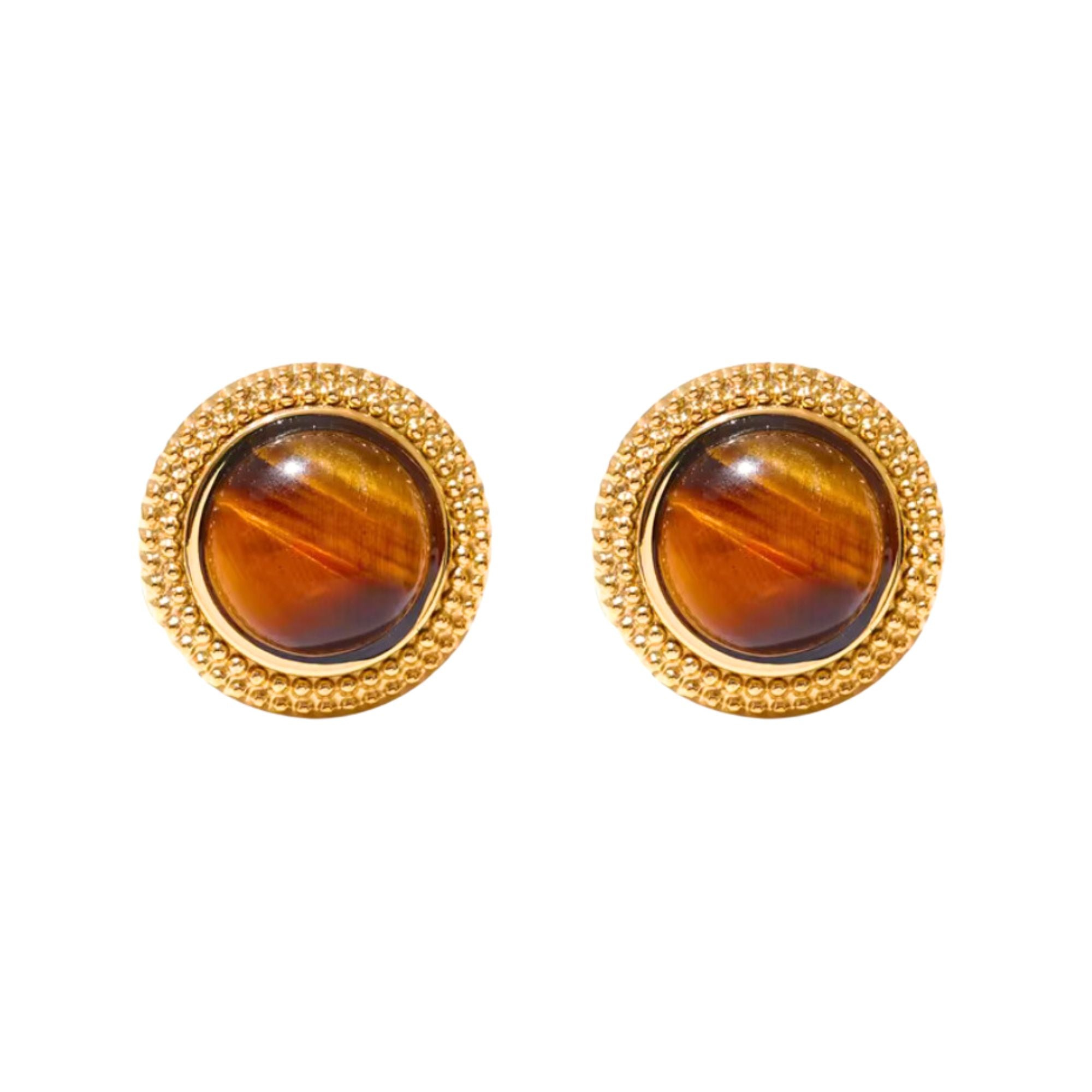 Gold hammered stud earrings hotsell
