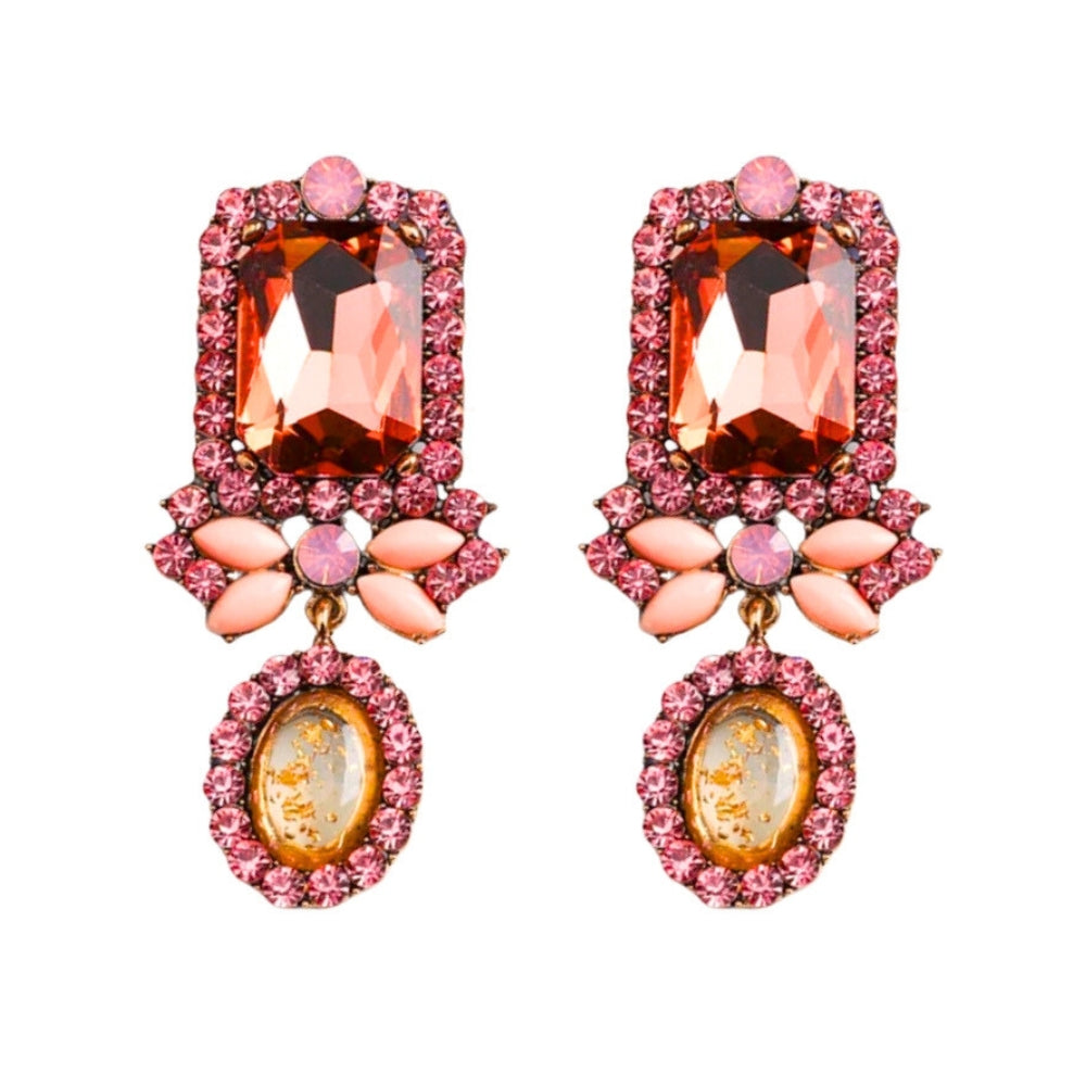 MizDragonfly Jewelry Mademoiselle Baroque Pink Drop Earrings