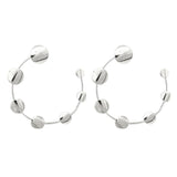 MizDragonfly Jewelry Silver_Panorama Disk Statement Hoop Earrings