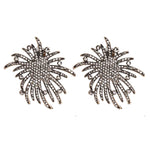MizDragonfly Jewelry Firework Hematite Rhinestones Clip-on Stud Earrings