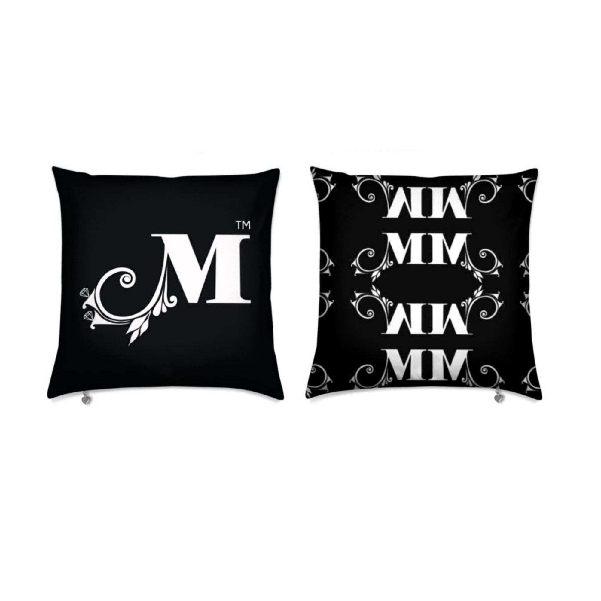 MizDragonfly Decorative Velvet Pillow Cushion Monogram Front Back