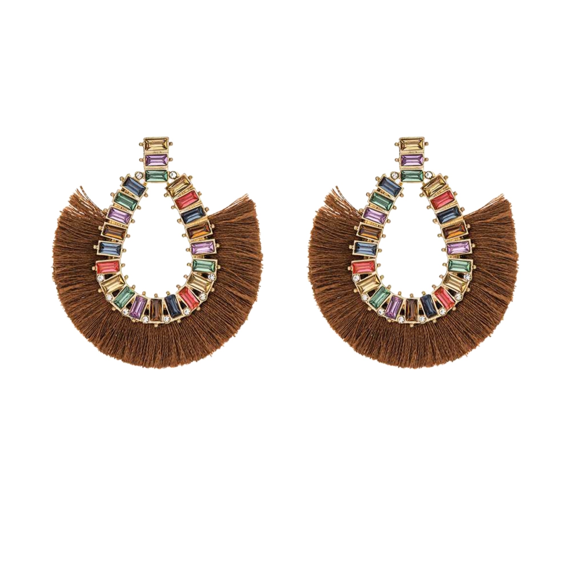 Crystal fringe earrings deals