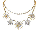 Élysée Starburst Silver Gold Star Rhinestone Necklace