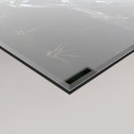 A close-up of a 4mm acrylic glass panel featuring the Caviar artwork details shown against a light neutral background.
