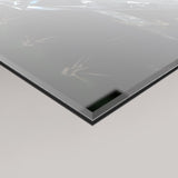 A close-up of a 4mm acrylic glass panel featuring the Caviar artwork details shown against a light neutral background.