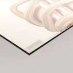 A close-up of a 4mm glossy rectangular panel with a black edge, showing MizDragonfly's Dramatic artwork's details set against a grey background