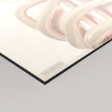 A close-up of a 4mm glossy rectangular panel with a black edge, showing MizDragonfly's Dramatic artwork's details set against a grey background