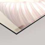 A close-up of a 4mm glossy rectangular panel with a black edge, reflecting MizDragonfly's Enigmatic artwork against a light grey background.
