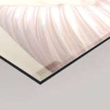 A close-up of a 4mm glossy rectangular panel with a black edge, reflecting MizDragonfly's Enigmatic artwork against a light grey background.