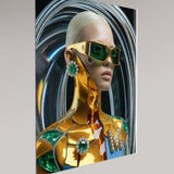 MizDragonfly Kintsugi Series: Digital Haute Couture fine art highlighting iridescent liquid backgrounds and the ethereal light play of generative surrealism