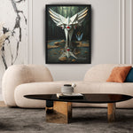 MizDragonfly Divine Woman Muse Artwork Canvas on living room wall