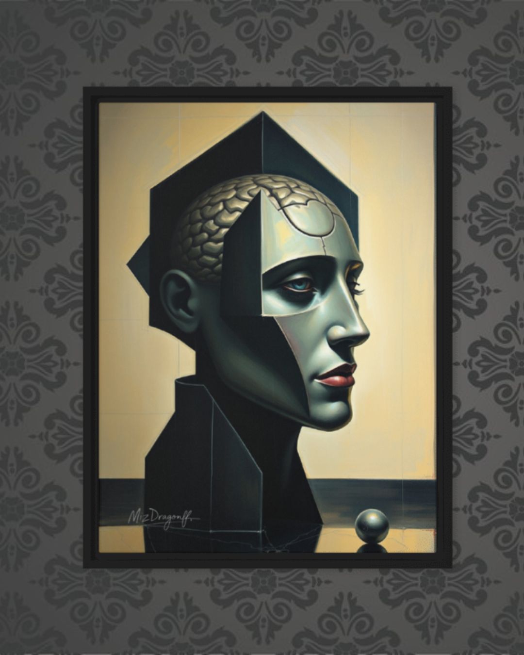 MizDragonfly Man Under Hypnosis Geometric Abstract Background on Wallpaper