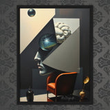 MizDragonfly Artwork Woman Brain Under Hypnosis Canvas Wood Frame on Wallpaper