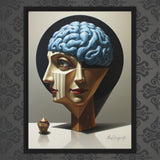 MizDragonfly Woman Brain Under Hypnosis Artwork Frame on Wallpaper