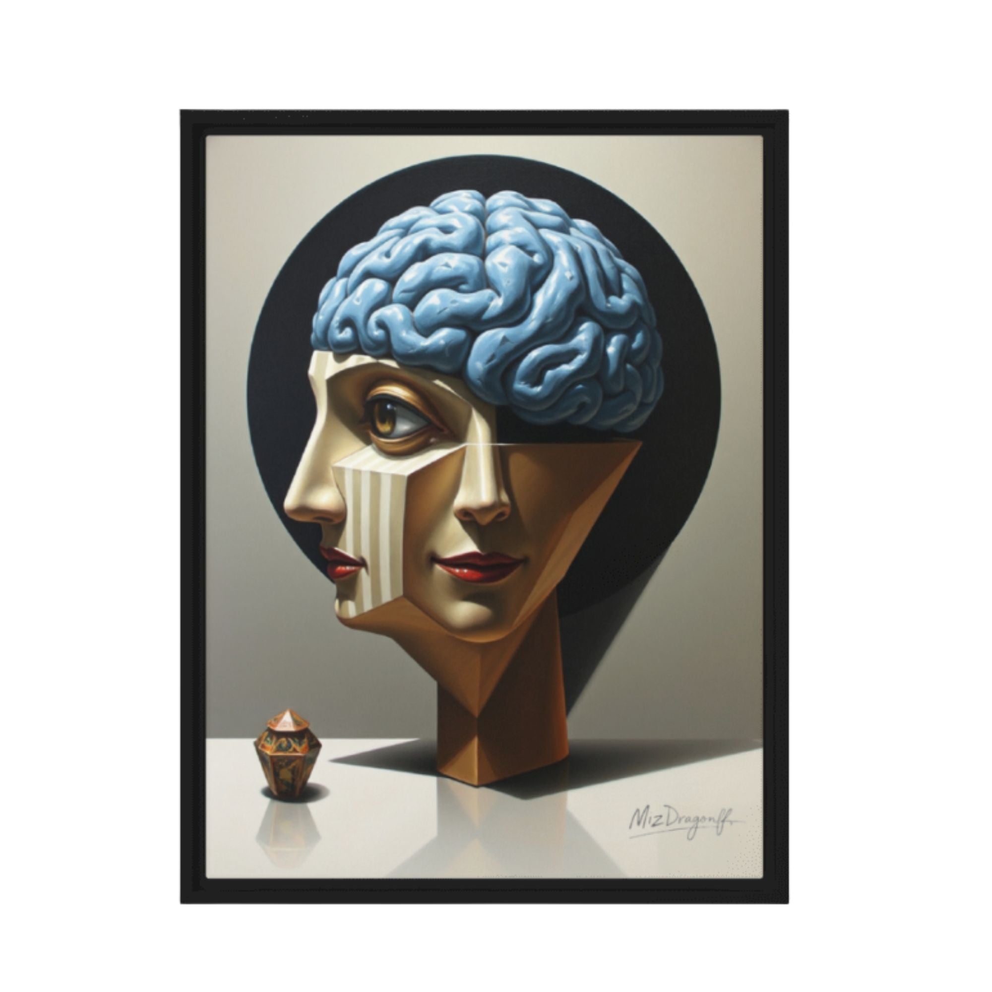 MizDragonfly Woman Brain Under Hypnosis Artwork Frame