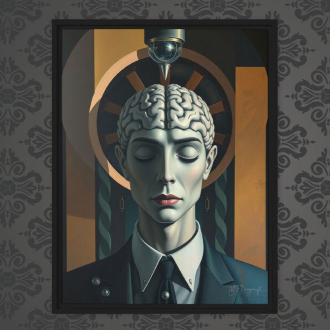 MizDragonfly Androgen Woman Brain Under Hypnosis Geometric Decor on Wallpaper