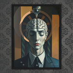 MizDragonfly Androgen Woman Brain Under Hypnosis Geometric Decor on Wallpaper