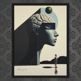 MizDragonfly Woman Face Brain Under Hypnosis State on Wallpaper