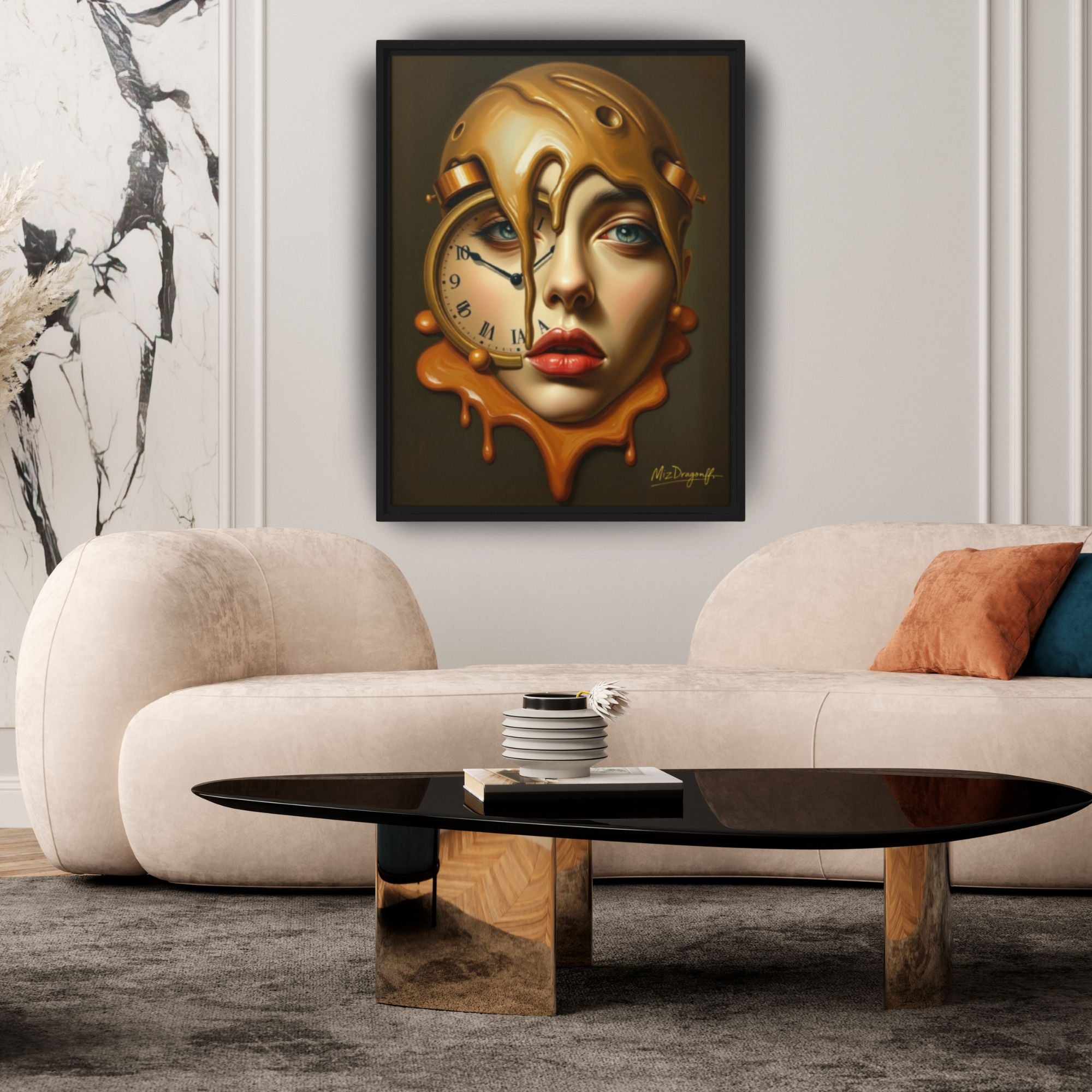 MizDragonfly Artwork Crossroads hanged in Living room