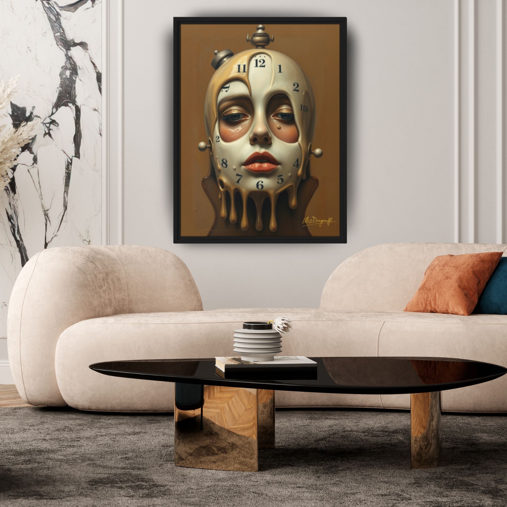 MizDragonfly Artwork Synchronicity hanged in Living room