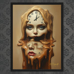 MizDragonfly Artwork of Woman with Clocks Timeless Collection Evanescence Canvas on Wallpaper