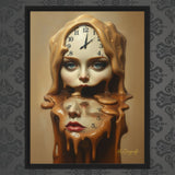 MizDragonfly Artwork of Woman with Clocks Timeless Collection Evanescence Canvas on Wallpaper