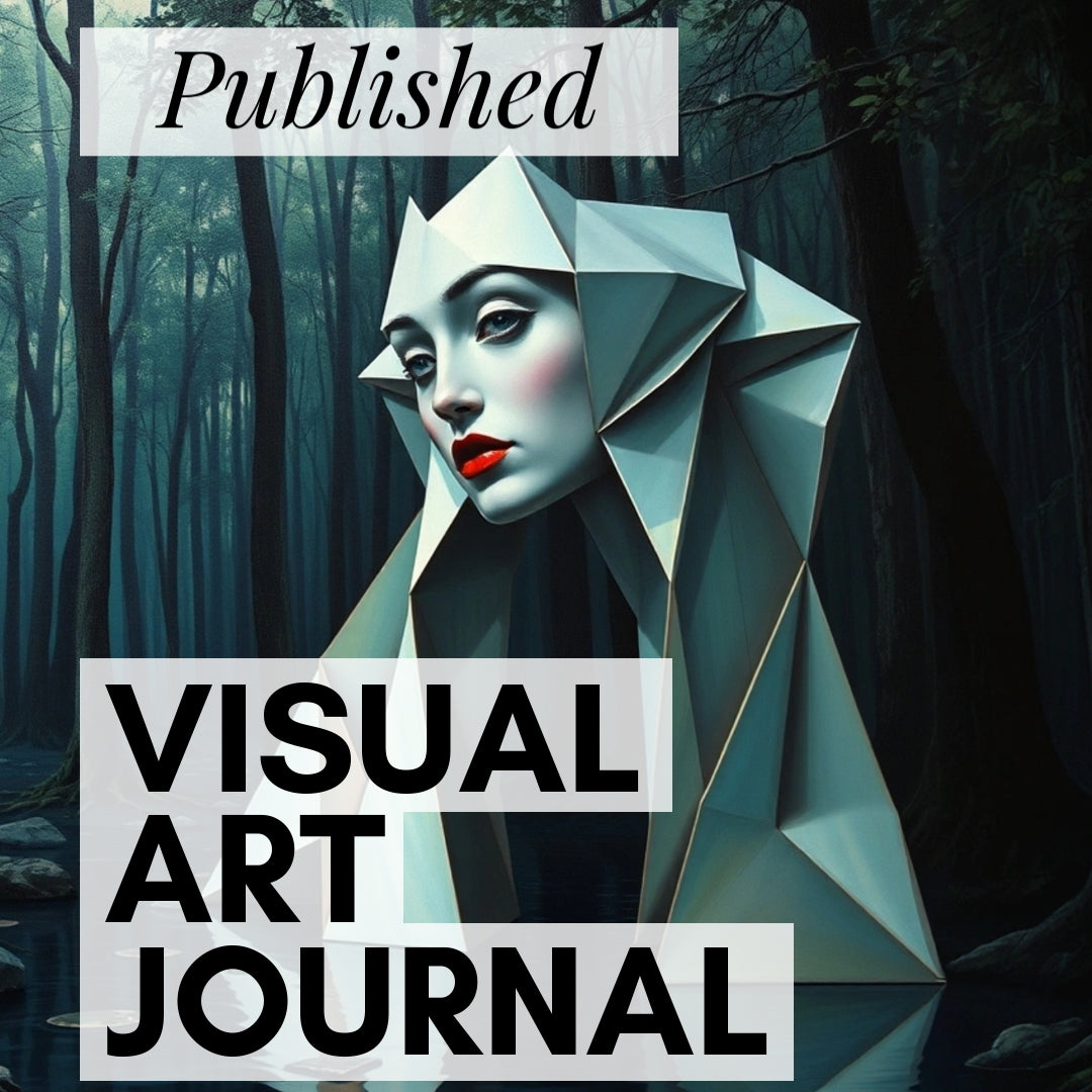 Awakening Artwork Muse Series published in Visual Art Journal featuring a stylized woman's face in a forest setting.
