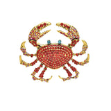 MizDragonfly Red Rhinestone Jewelry Brooch 