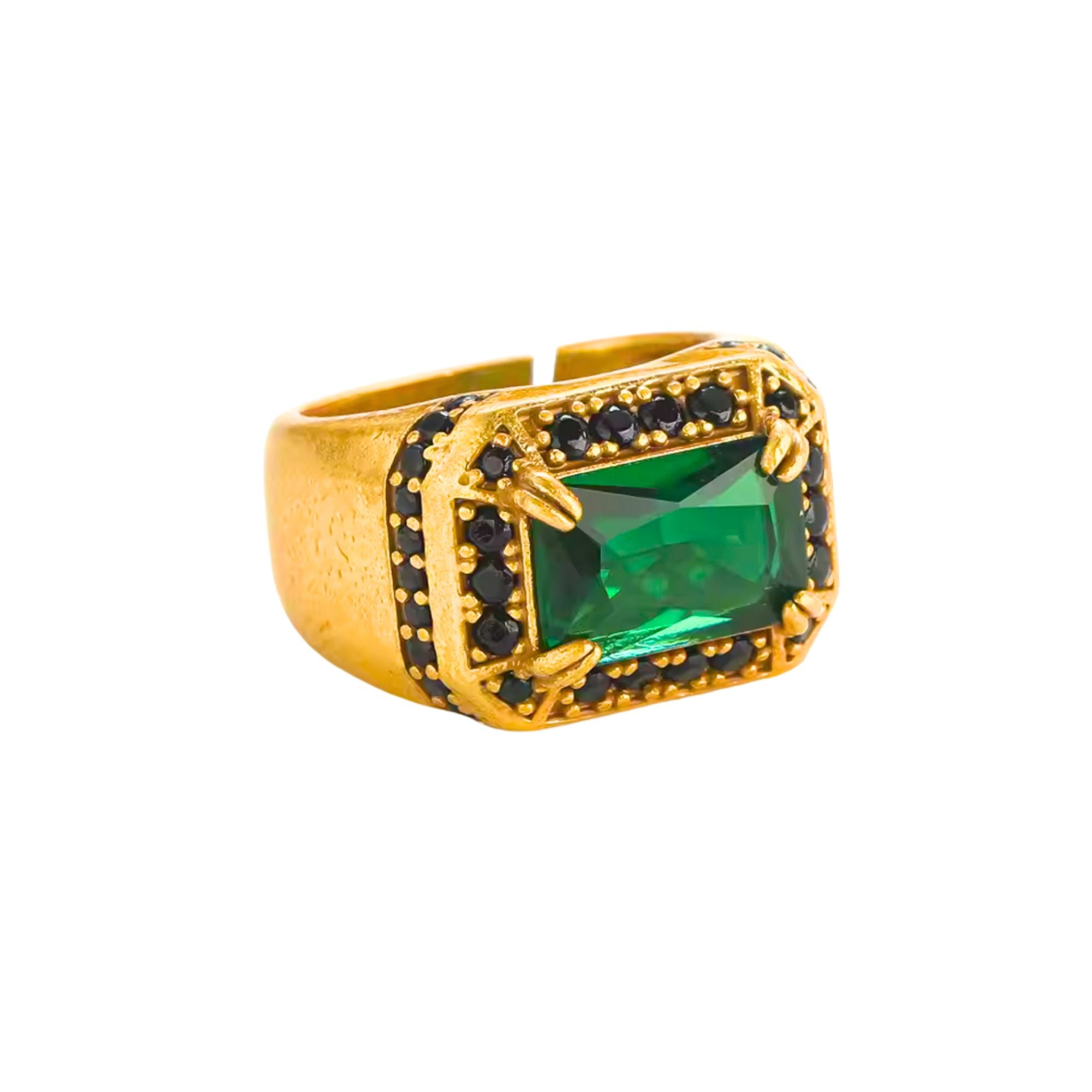 MizDragonfly Jewelry Florence Vintage Green Black Crystal Cocktail Ring