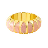 MizDragonfly Pink Crescent Gold Links Jewelry Elastic Bracelet