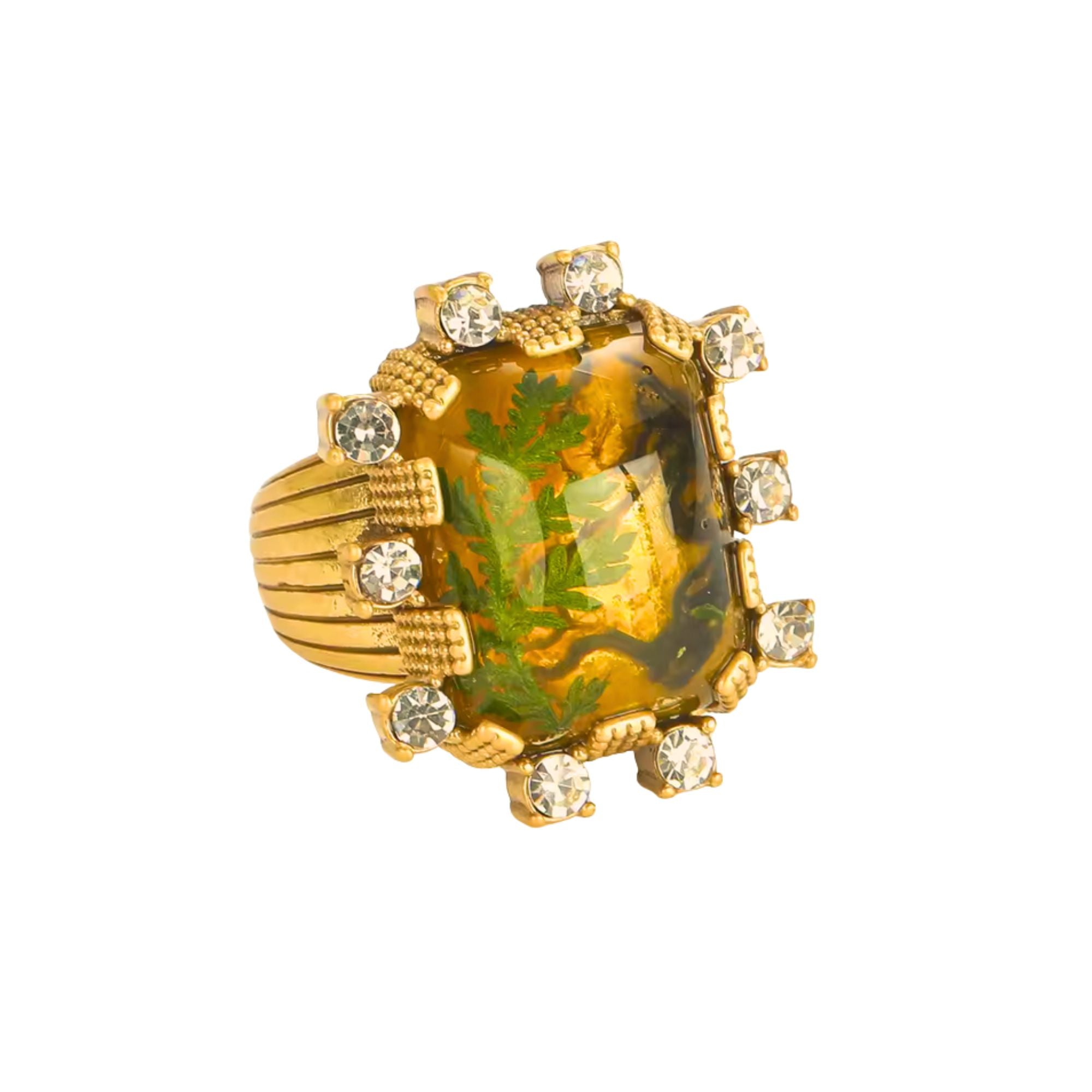MizDragonfly Jewelry Vintage Morocco Vintage Gold Zircon Cocktail Ring