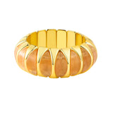Westwood Geometric Caramel Resin Gold Crescent Elastic Bracelet