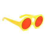 MizDragonfly Retro Yellow Red Geometric  Sunglasses