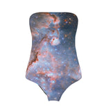 MizDragonfly Strapless Lycra Magnetic Cloud Galaxy Swimsuit