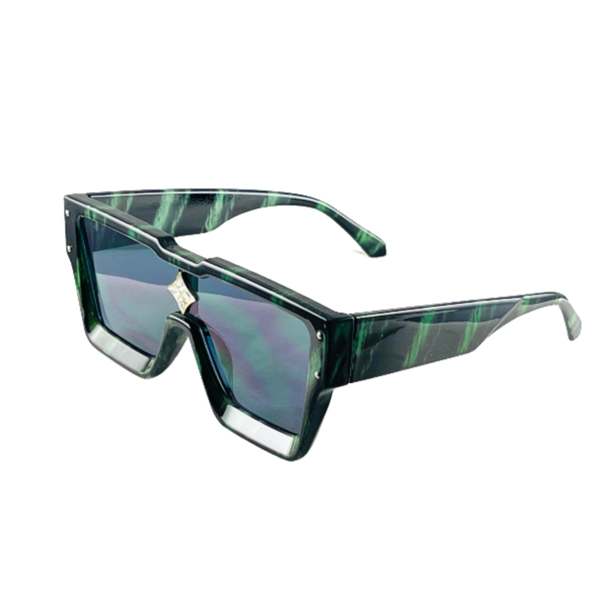 MizDragonfly Accessories Atomic Shield Sunglasses Galactic Green Side