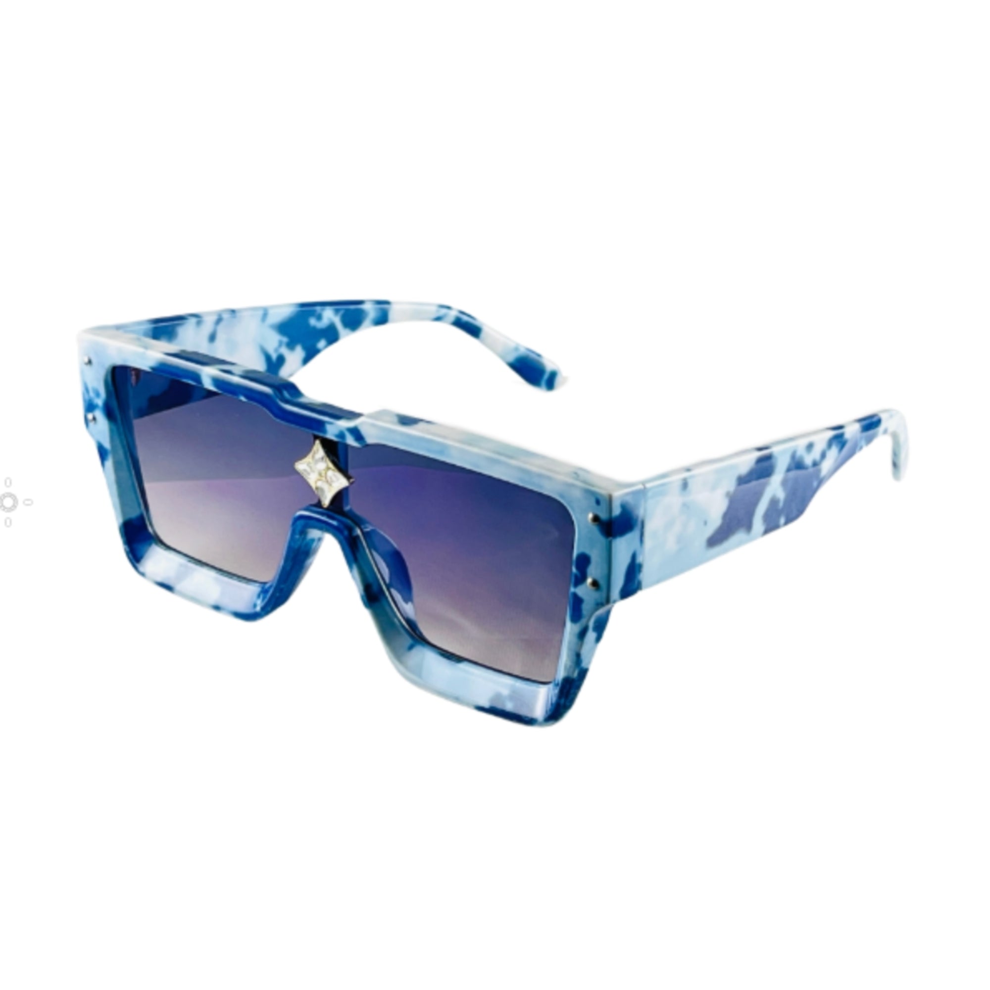 MizDragonfly Accessories Atomic Shield Sunglasses Neptune Blue Angle Side