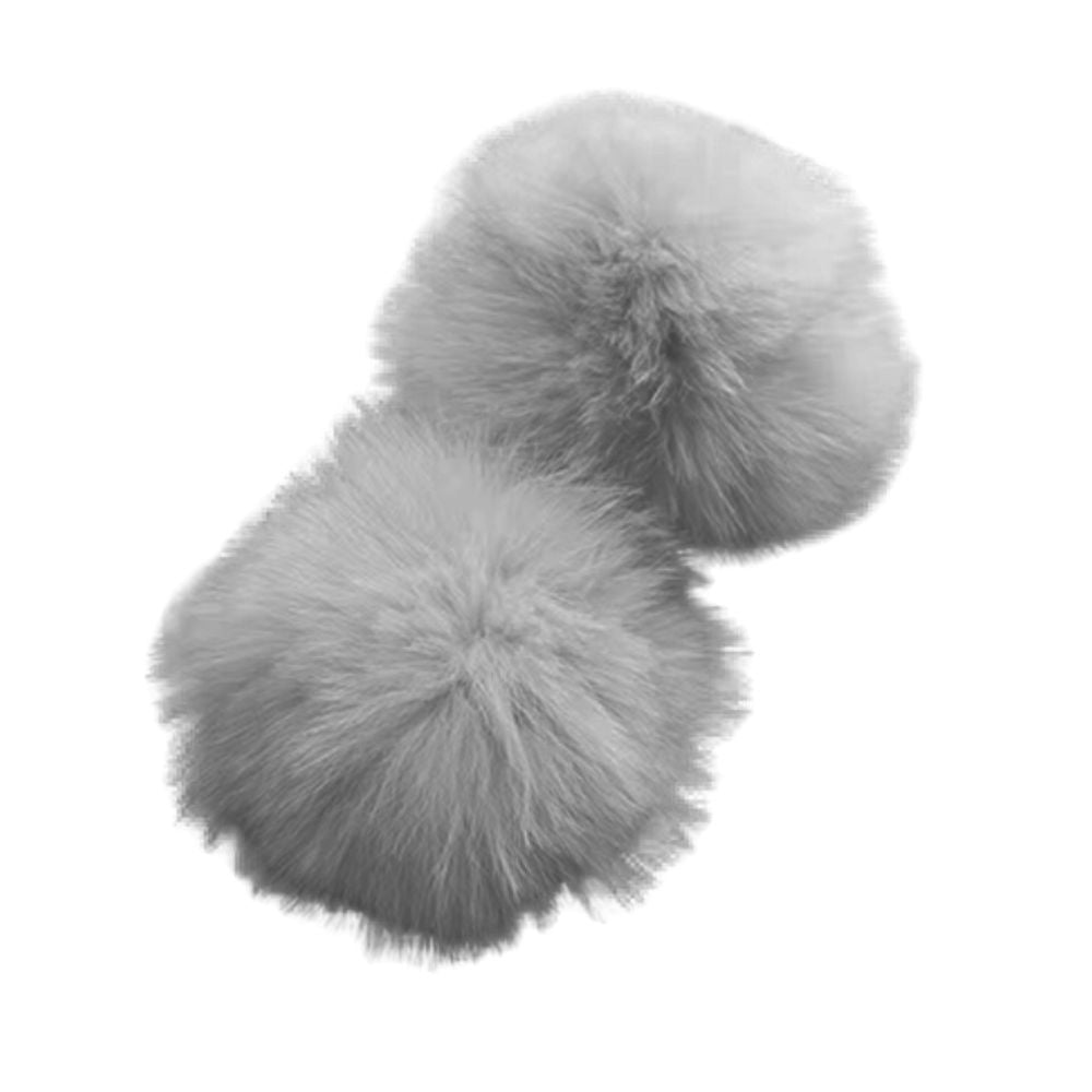 MizDragonfly Accessories Grey Fox Fur Wrist Band Bracelet Cuffs