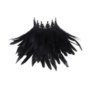 MizDragonfly Accessories Sorceress Black Roaster Feather Collar