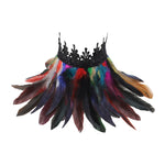 MizDragonfly Accessories Wild Card Multicoloured Rooster Feather Collar