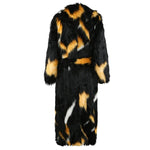MizDragonfly Apparel London Long Patchwork Black Orange White Jacket Back 