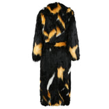 MizDragonfly Apparel London Long Patchwork Black Orange White Jacket Back 