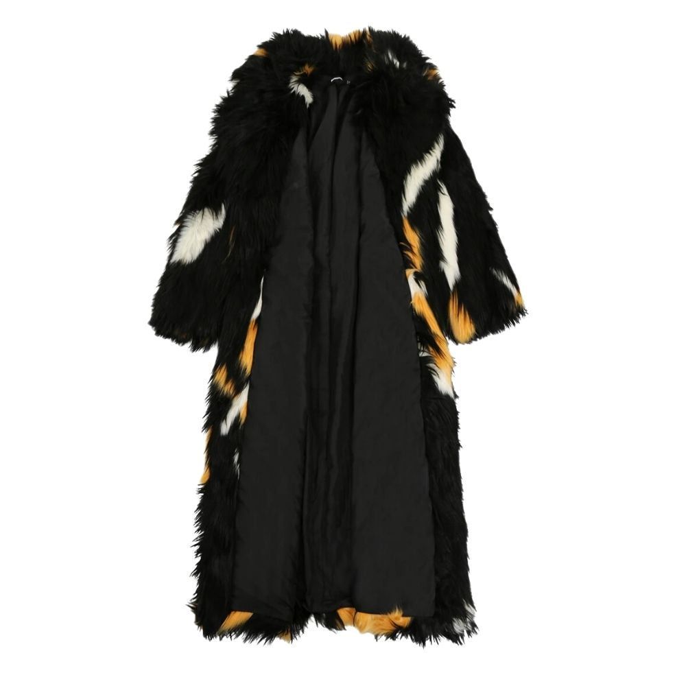 MizDragonfly Apparel London Long Patchwork Black Orange White Jacket  Lining