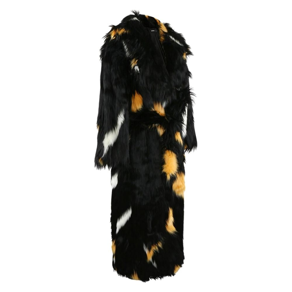 MizDragonfly Apparel London Long Patchwork Black Orange White Jacket  Side
