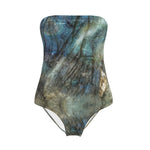 MizDragonfly Apparel Lycra Strapless Swimsuit Green Crystal Labradorite