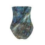 MizDragonfly Apparel Lycra Strapless Swimsuit Green Crystal Labradorite Back