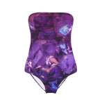 MizDragonfly Apparel Lycra Strapless Swimsuit Purple Crystal Amethyst